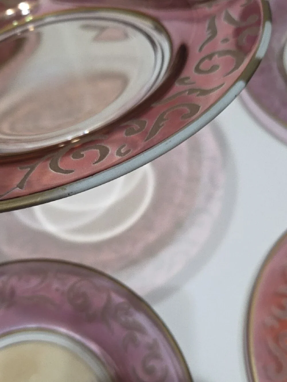 Elegant PIER 1 Rose Glass Dessert Plates - Set of 12